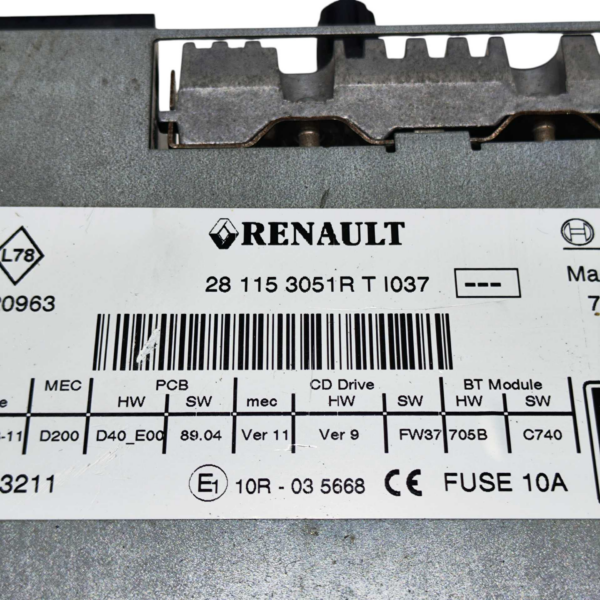 RÁDIO CD PLAYER 281153051R RENAULT FLUENCE 2.0 2011 A 2016 - Imagem 6