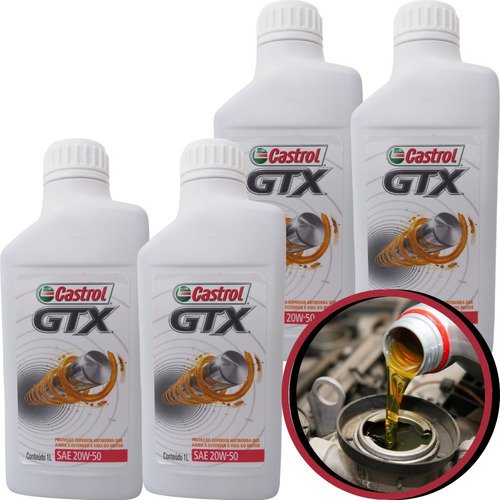 4 Litros Óleo Motor Mineral Castrol Gtx Antiborra Sae 20w50