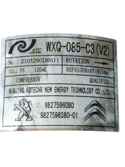 Compressor Ar Cond 9827596080 Citroen C4 Cactus 2021 a 2023 - Imagem 2