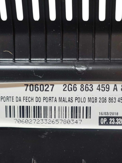 SOLEIRA PORTA MALAS VOLKSWAGEN POLO 1.6 MSI 2018 A 2021 - Imagem 9