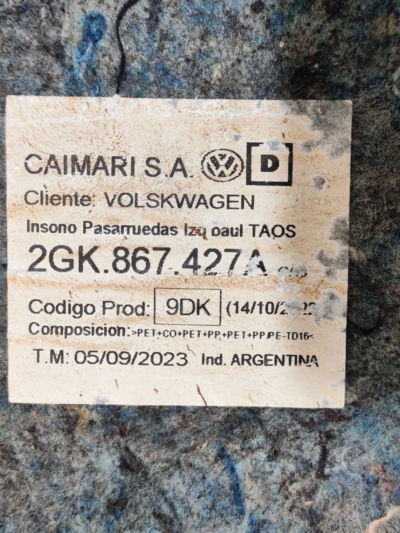 FORRO ESQUERDO PORTA MALAS VOLKSWAGEN TAOS TSI 2022 A 2024 - Imagem 9