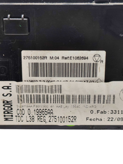 COMANDO AR COND 275100152R RENAULT FLUENCE 2.0 2011 A 2016 - Imagem 3