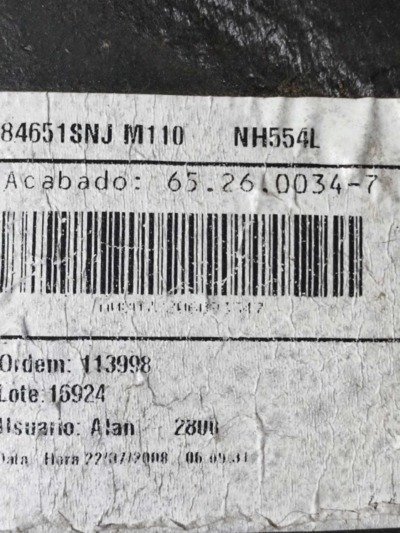 FORRO PORTA MALAS ESQUERDO 84651SNJ HONDA CIVIC 2007 A 2011 - Imagem 9