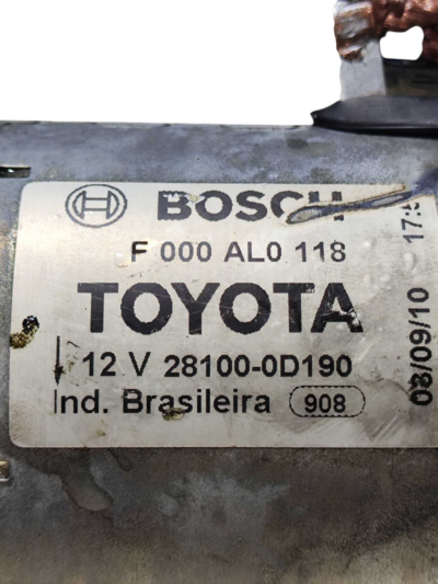 MOTOR ARRANQUE TOYOTA COROLLA 2.0 2009 A 2013 281000D190 - Imagem 6
