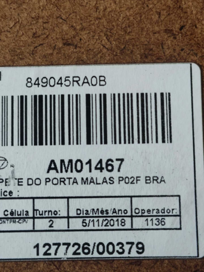 FORRO ESTEPE PORTA MALAS 849045RA0B NISSAN KICKS 2017 A 2021 - Imagem 7