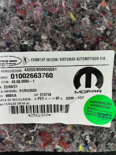 FORRO PORTA MALAS DIREITO FIAT PULSE 1.0 TURBO 2022 A 2024 - Imagem 7